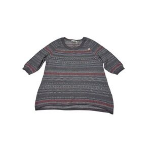 Thursday Island Urban Vintage Life Fair Isle Knit Sweater Grey Womens Size 85 S